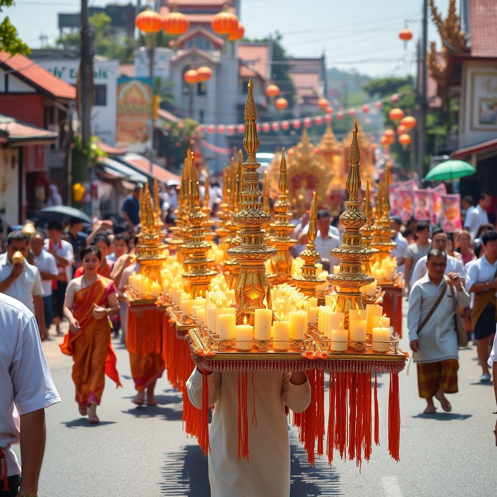 ประเพณีแห่เทียนพรรษา จังหวัดอะไร